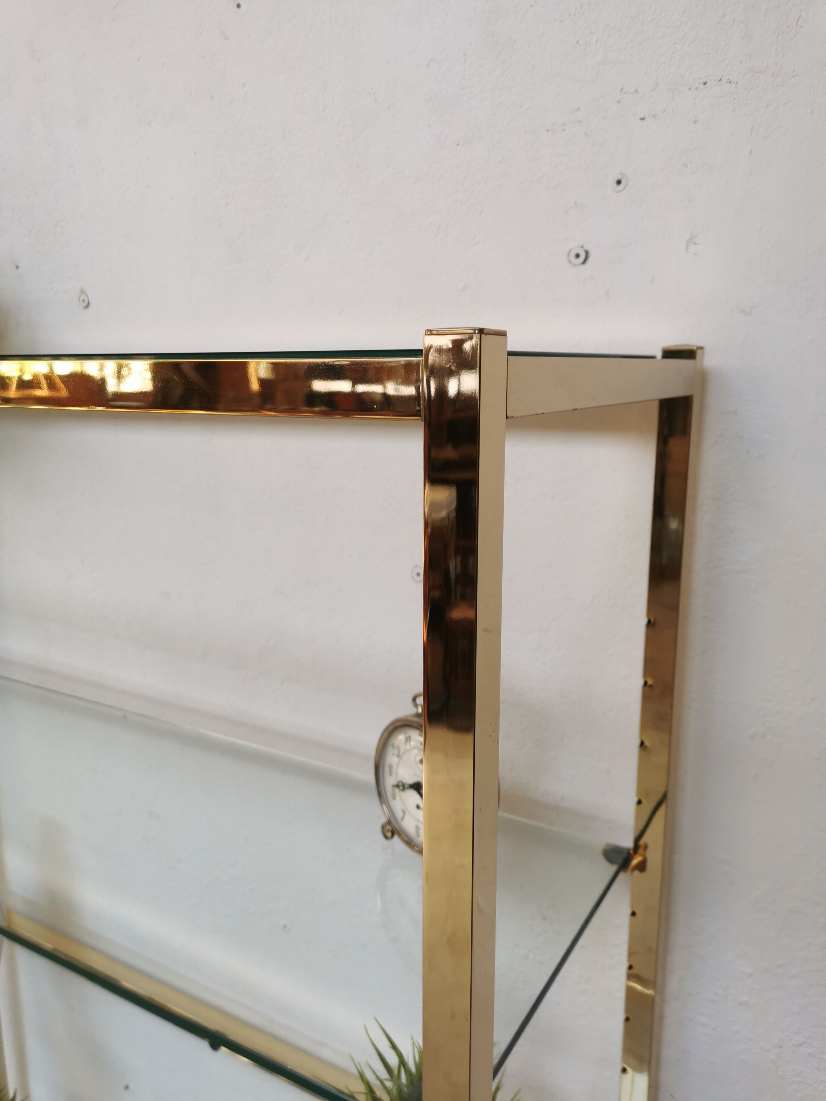 Shelf vintage brass gilded design 1970