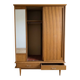 Vintage 1950s wardrobe in wood veneer.