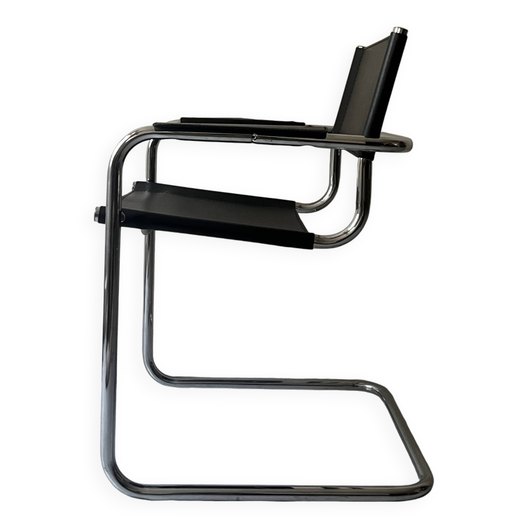 Black chrome tubular armrest chair, after Mart Stam - Breuer, 1970