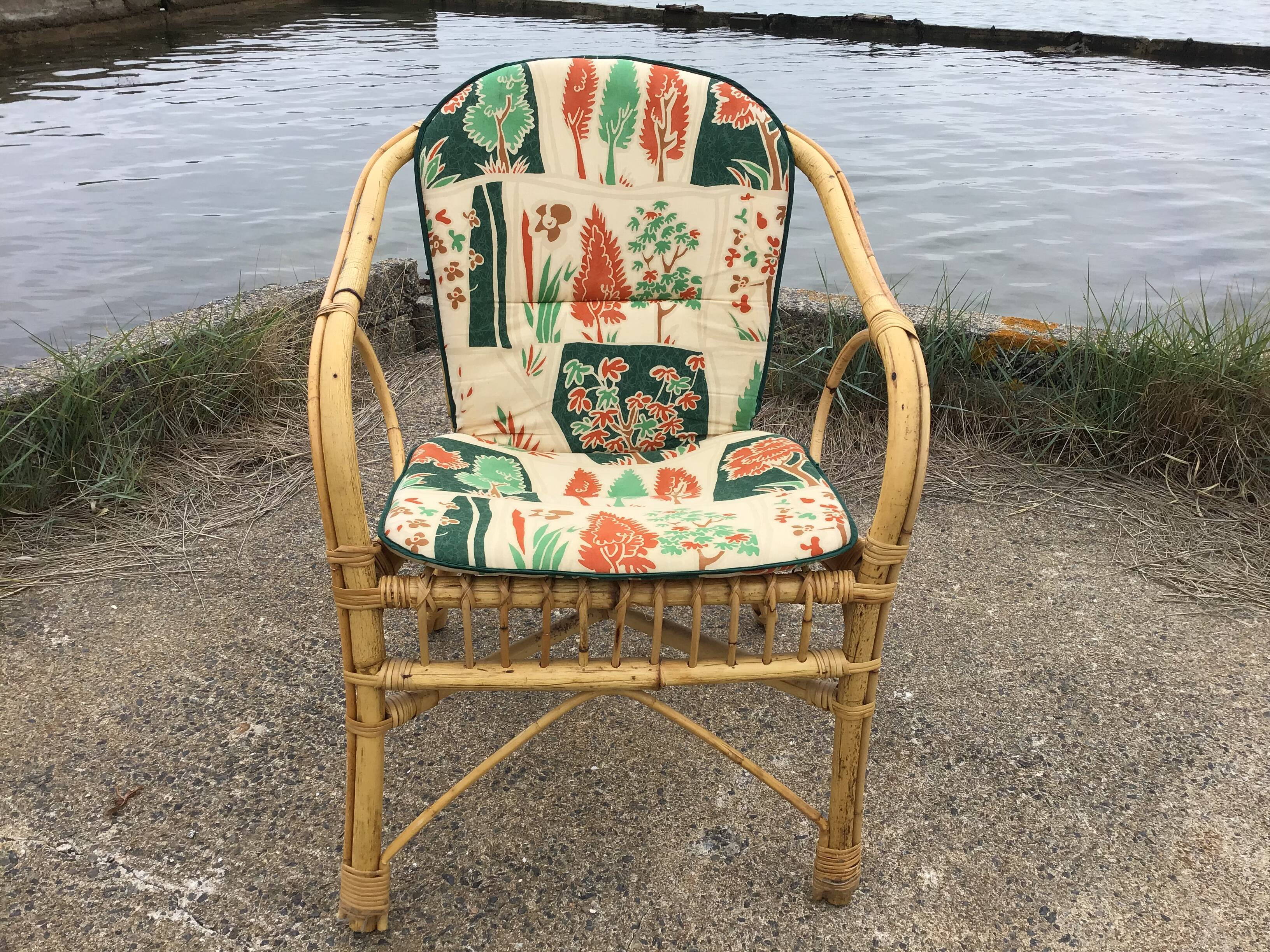 Vintage rattan armchair