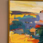 Original Oil on Canvas – “Abstract” by Ubaid Syed – Signed – Vintage & Framed – 53 × 43 cm (20.9" × 16.9")