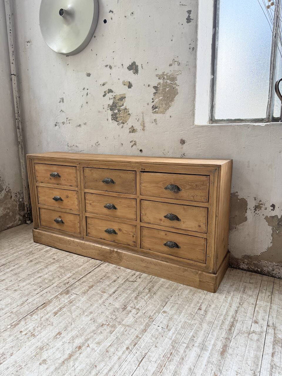 Pine craft cabinet with drawers
