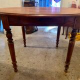 Ancient round table in pine