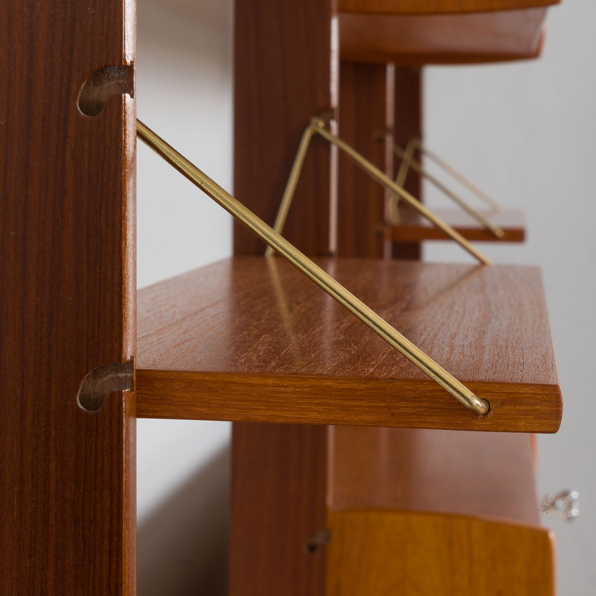 Scandinavian  free standing  Ergo wall unit bar cabinet and 3 cabinets and with 7 shelves,  by John