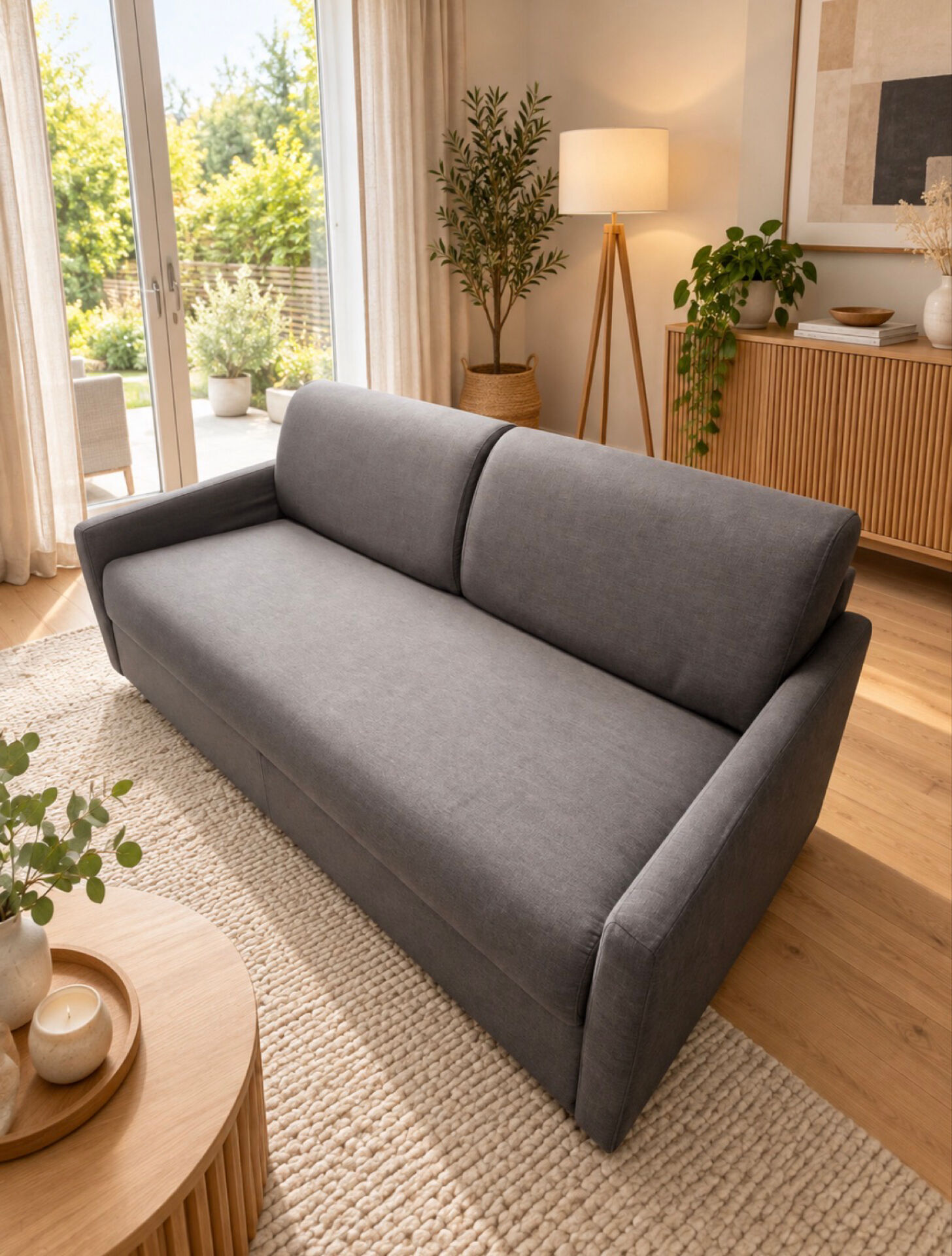 Habitat 3-seater convertible sofa – grey – very good condition