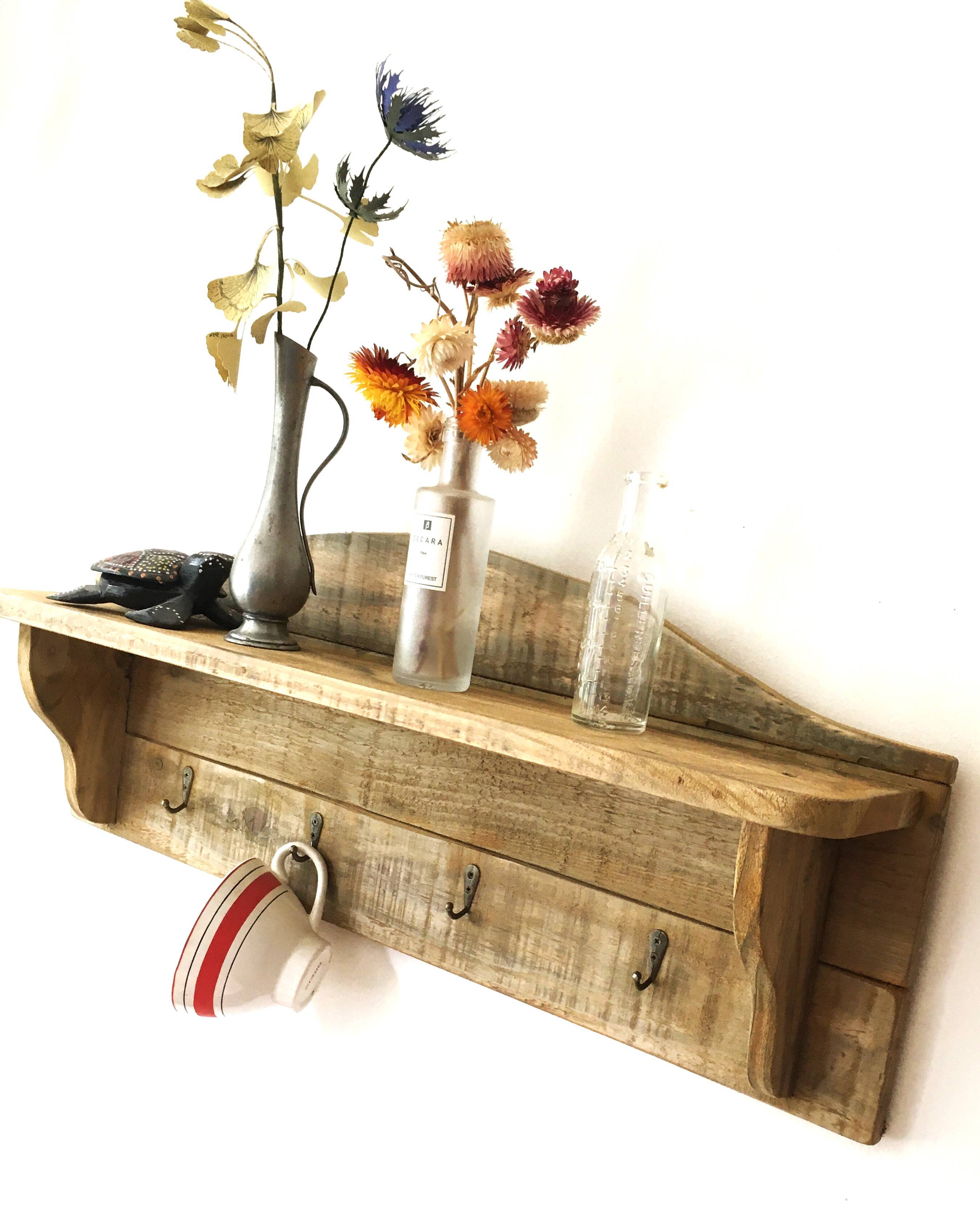 pine wall kitchen shelf