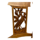 19th century straw chair with carved peacock back