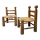 Brutalist pair of chairs attributed to Charles Dudouyt.
