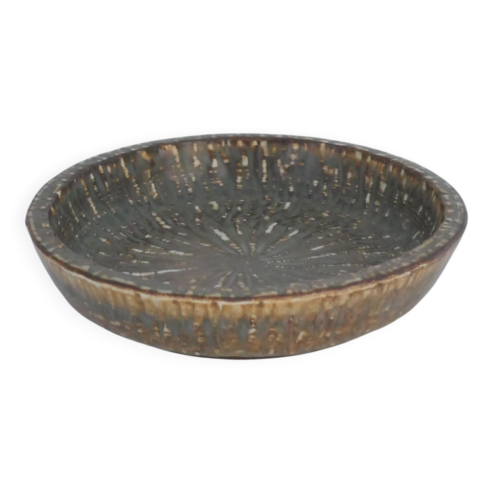 Mid-Century Modern Brown Stoneware Rubus Bowl by Gunnar Nylund for Rörstrand