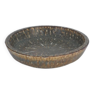 Mid-Century Modern Brown Stoneware Rubus Bowl by Gunnar Nylund for Rörstrand