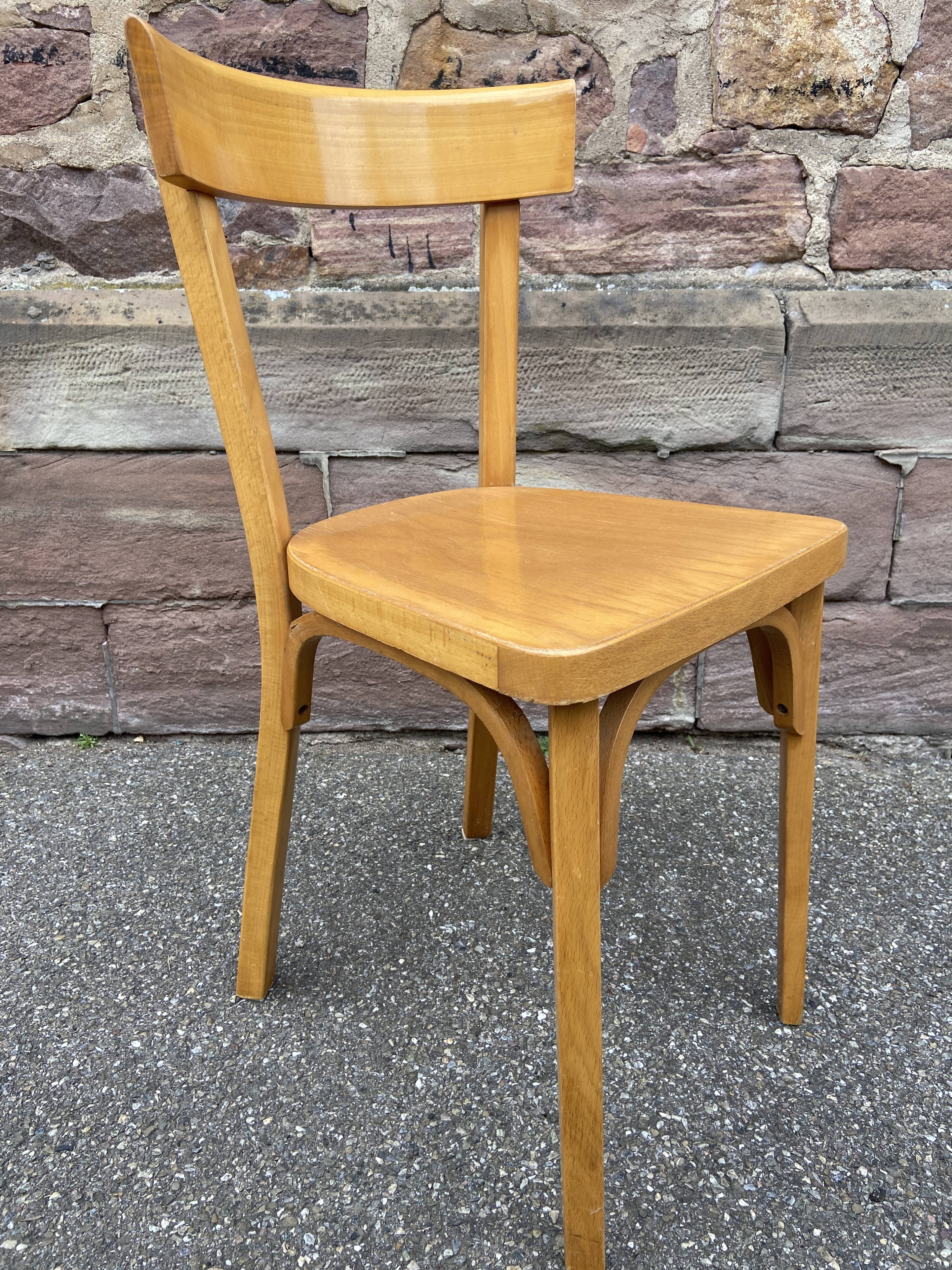 4 Viennese Baumann chairs Curved wood Restaurant Paris bistro