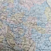 Russia, old map, printed in 1852.