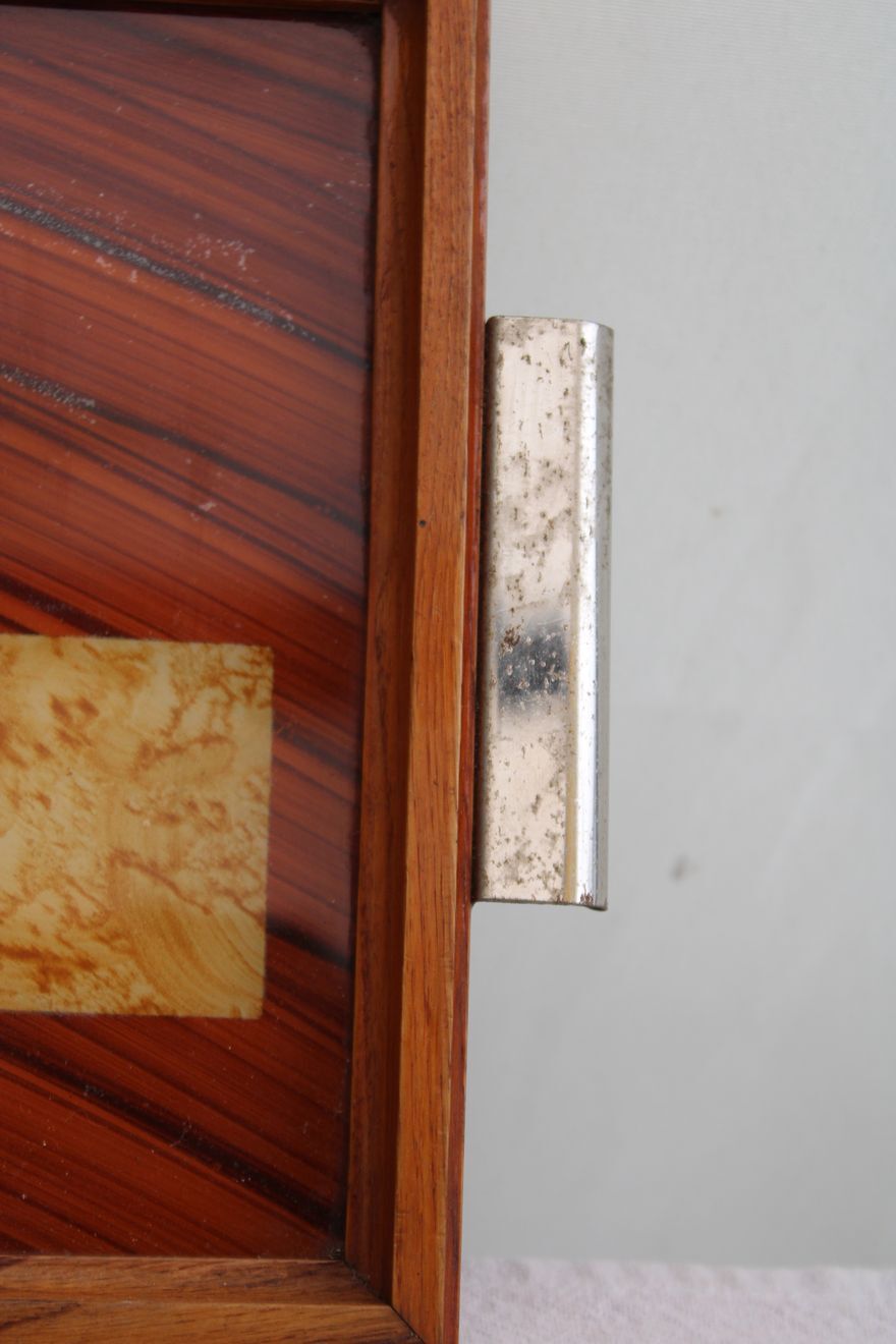 Wooden and glass tray