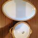 Oval serving dish and soup tureen in Limoges porcelain GDA ("Viviane")