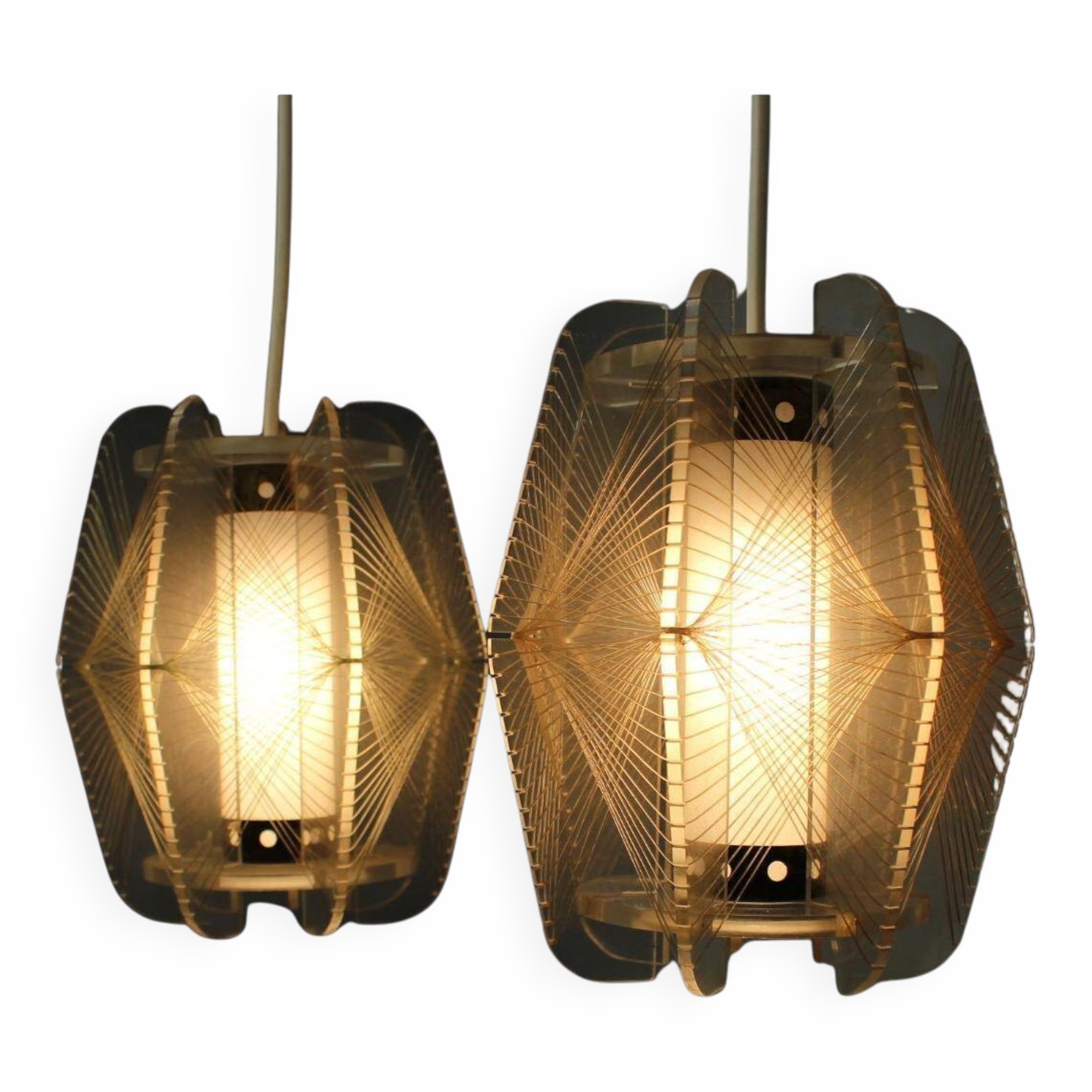 Vintage "spiderweb" chandelier, Czechoslovakia, 1960s