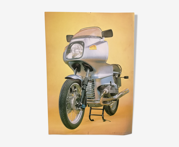 Affiche publicitaire moto Bmw vintage 1970 Nova Rico, Florence Italy
