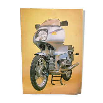 Advertising poster, vintage Bmw motorcycle 1970, Nova Rico, Florence Italy