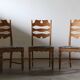 Chaises en chêne à dossier haut Razorblade vintage par Kjærnulf, années 1960, design danois
