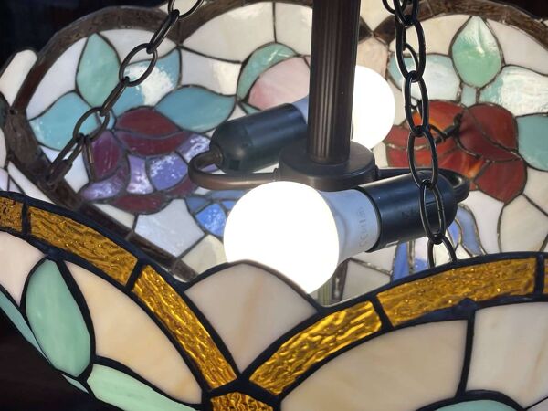 Suspension en verre style Tiffany