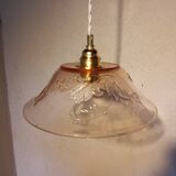 Vintage pink glass pendant light