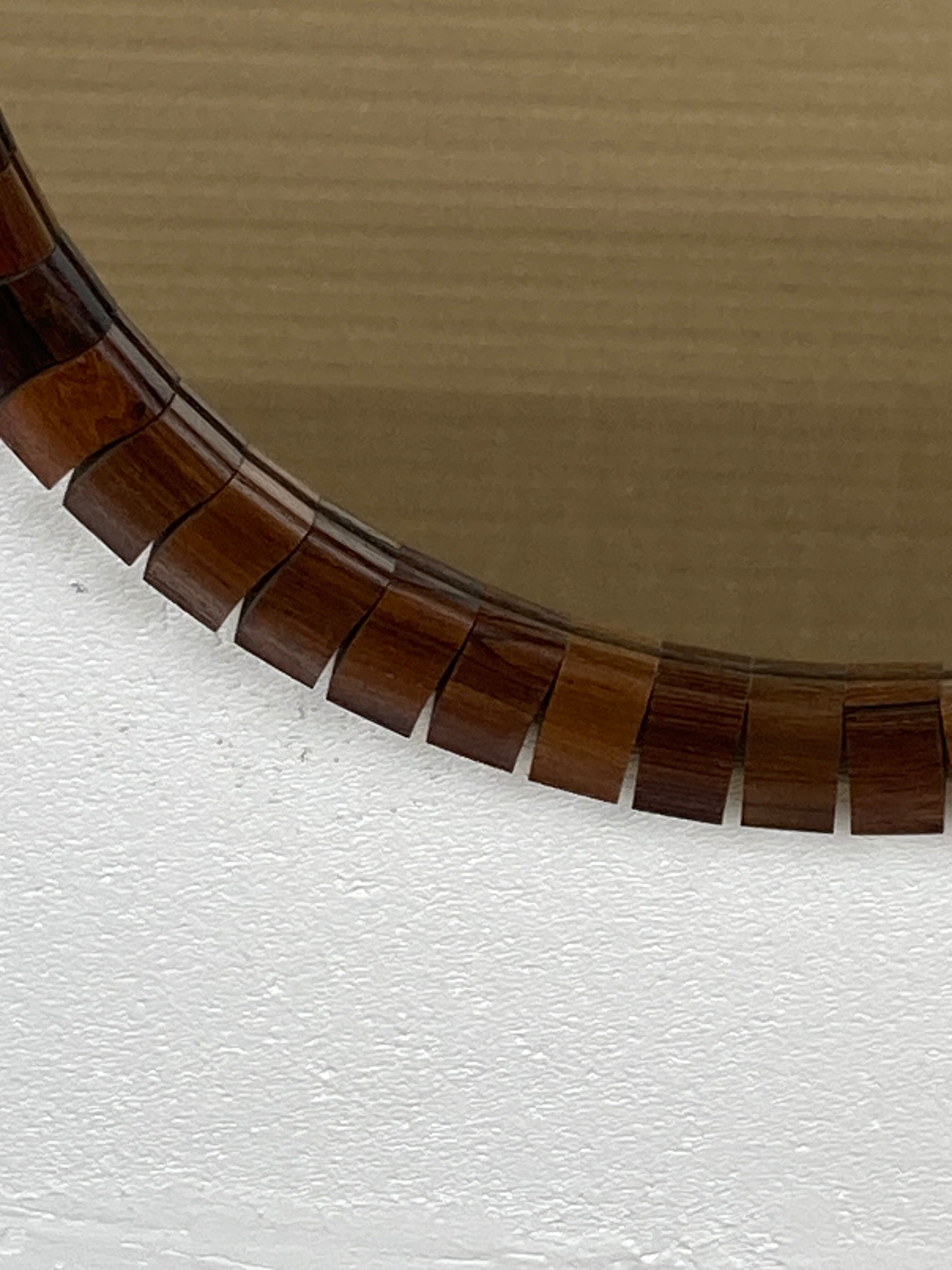 Mid-Century Danish Teak and Rosewood oval Mirror, 1960s