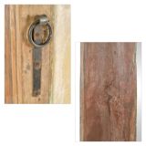 Large antique solid wood mirror (124 x 75 x 11cm)