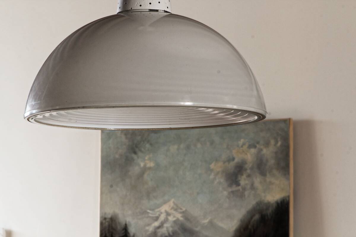 Mathieu Matégot for Holophane, modernist pendant, circa 1955-1960.