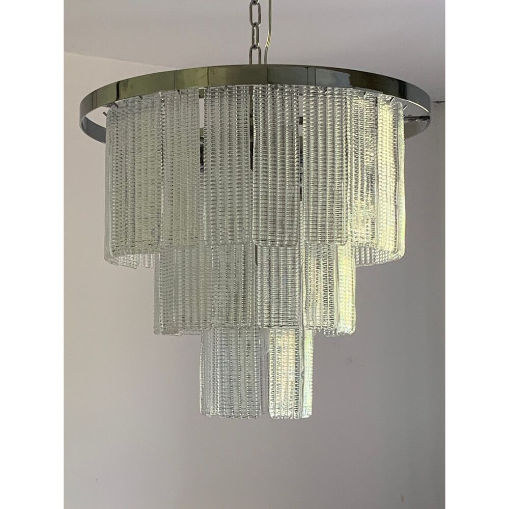 Diamond strips”listelli” murano glass belt chandelier