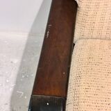 Pair of vintage beech and fabric armchairs, France, 1970s