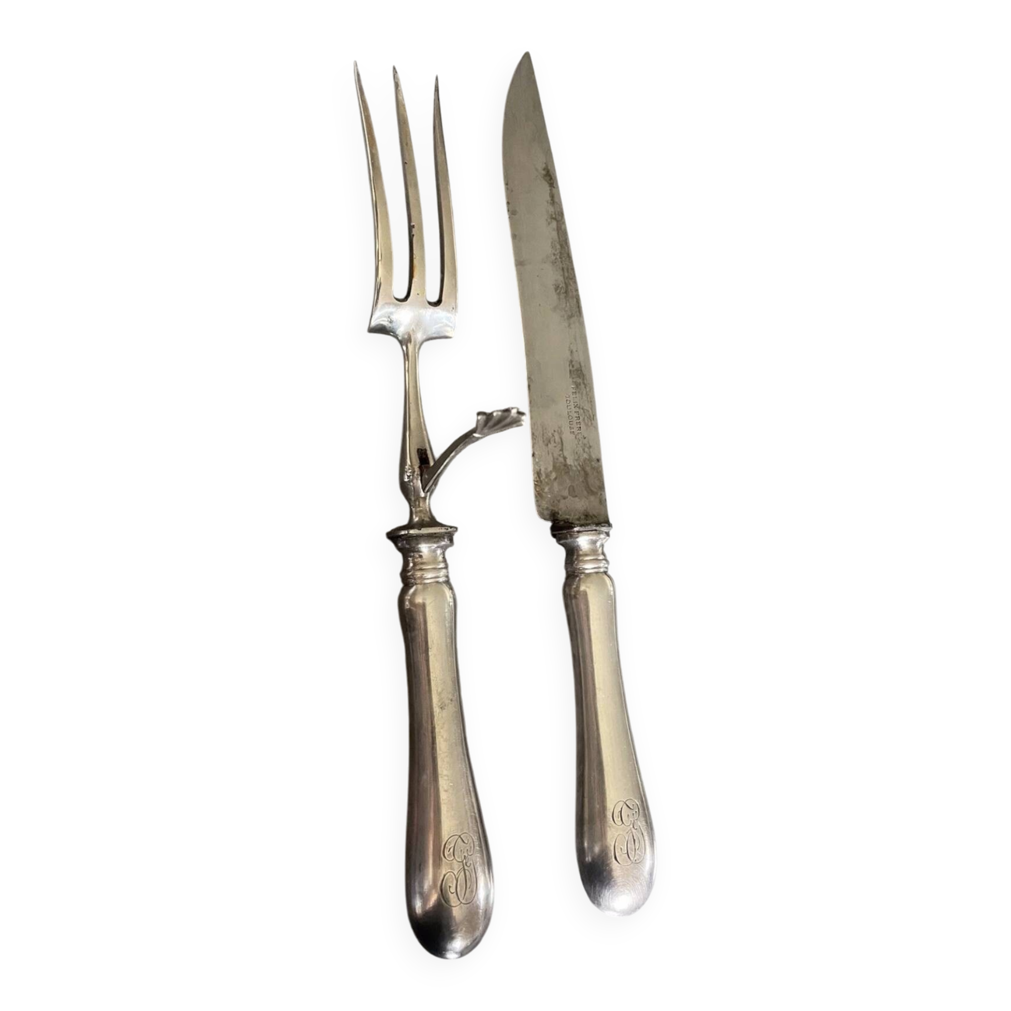 Carving cutlery set for leg of lamb, félix frères silverware