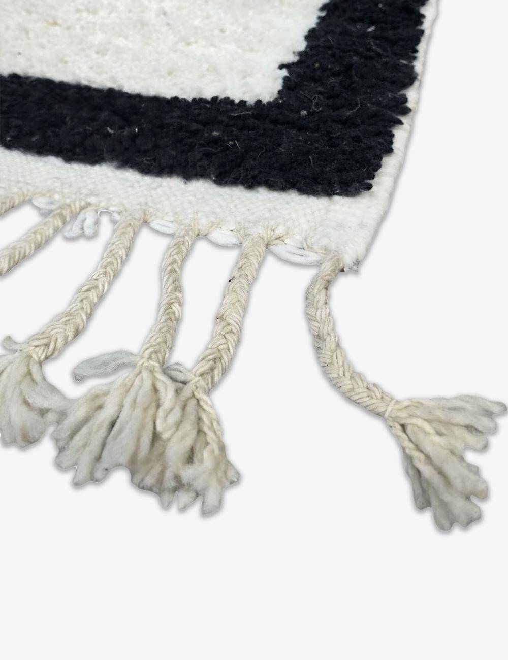 Tapis Corridor Blanc et Noir - 193 x 54 cm