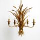 Beautiful huge 1970s gold-plated 5-arm tall metal chandelier by Hans Kögl
