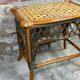 Vintage bamboo and rattan side table braided 1960