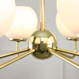 Mid-century Upward Sputnik Golden Chandelier, 60s