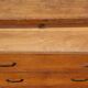 Chest of drawers of the 50s in golden blond oak 5 drawers conical feet