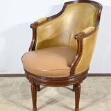 Fauteuil de Bureau Pivotant en Hêtre, style Louis XVI – Fin XIXe