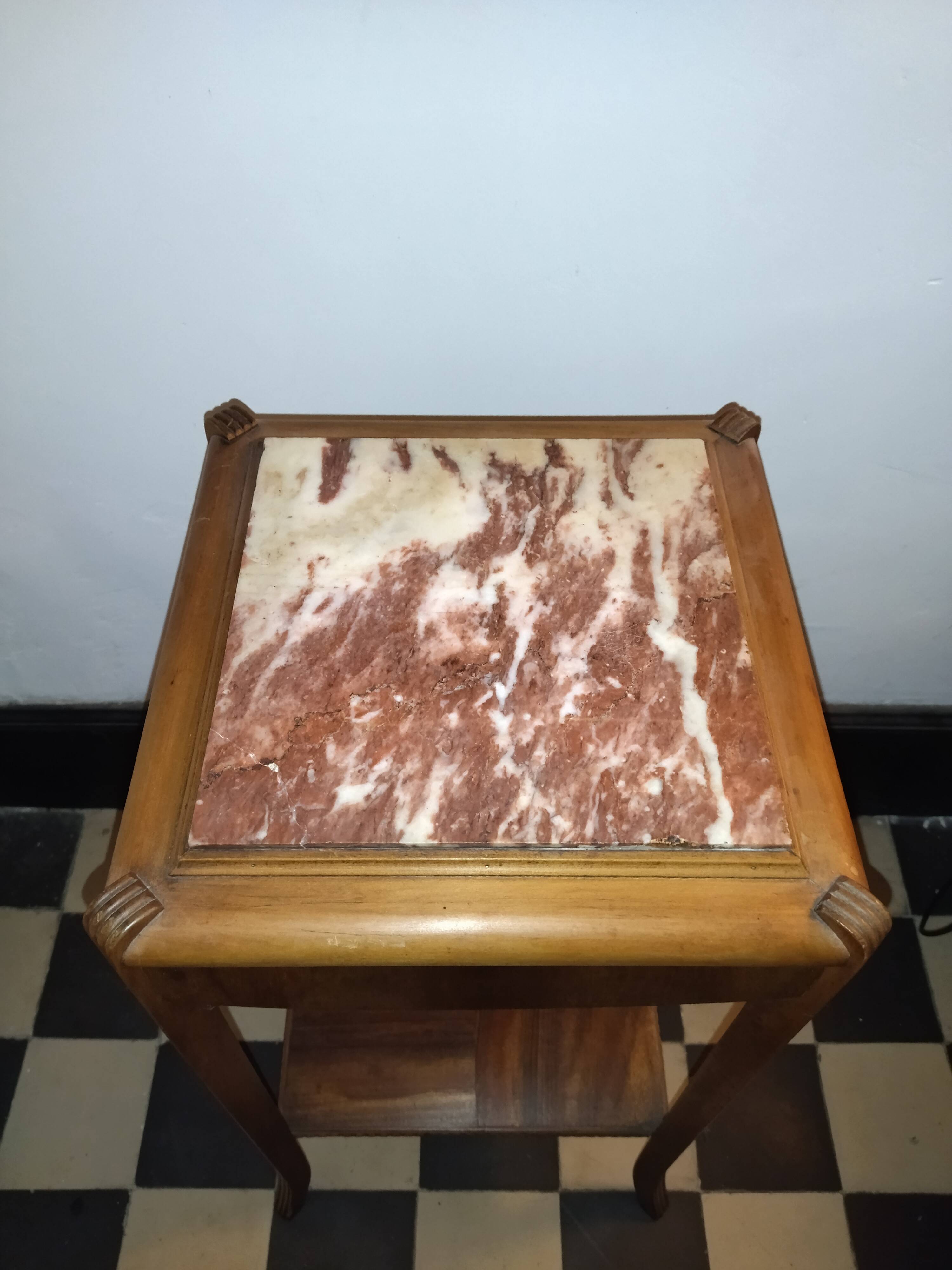 Selette art-deco wood and marble