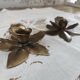 Set of 2 vintage brass flower candle holders NIJHOF Holland