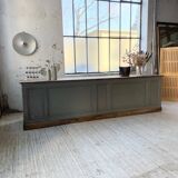 XXL walnut trade counter with multiple drawers