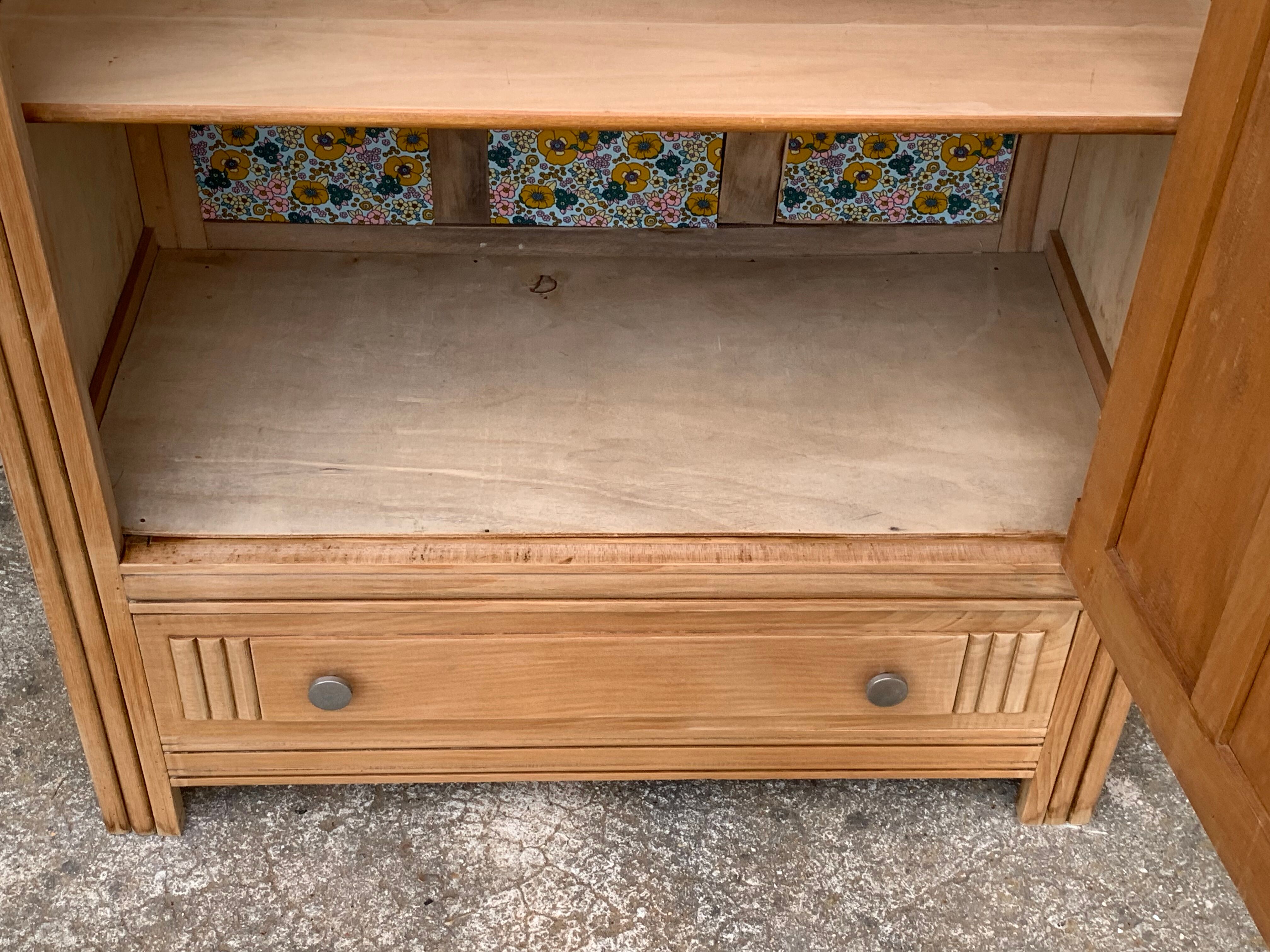 Parisian wardrobe art deco wood brut