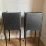 Pair of bedside tables style Louis XV black
