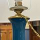 Lampe Napoléon III fin XIXème en opaline bleu