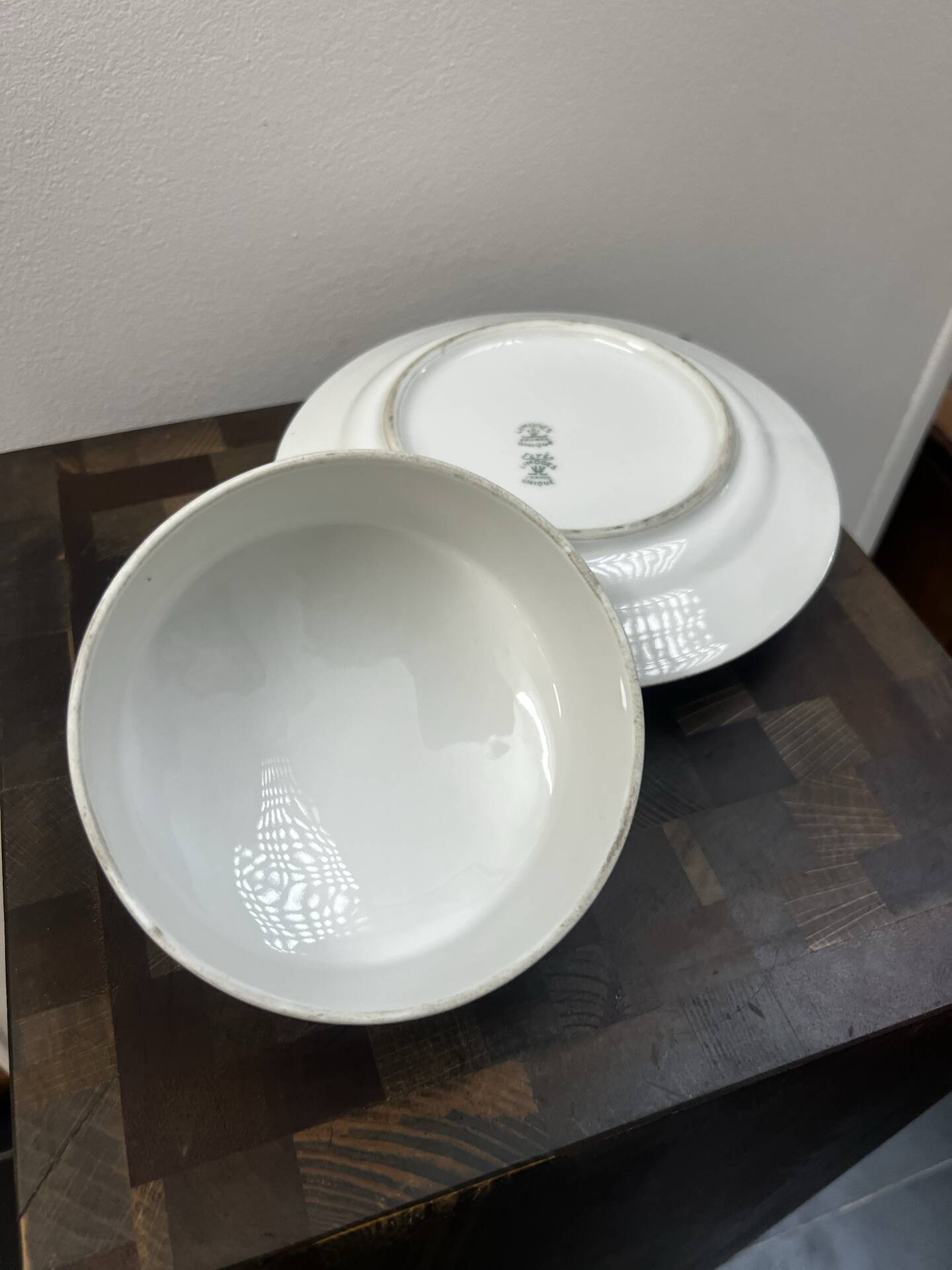 Beurrier / légumier porcelaine de Limoges 1960
