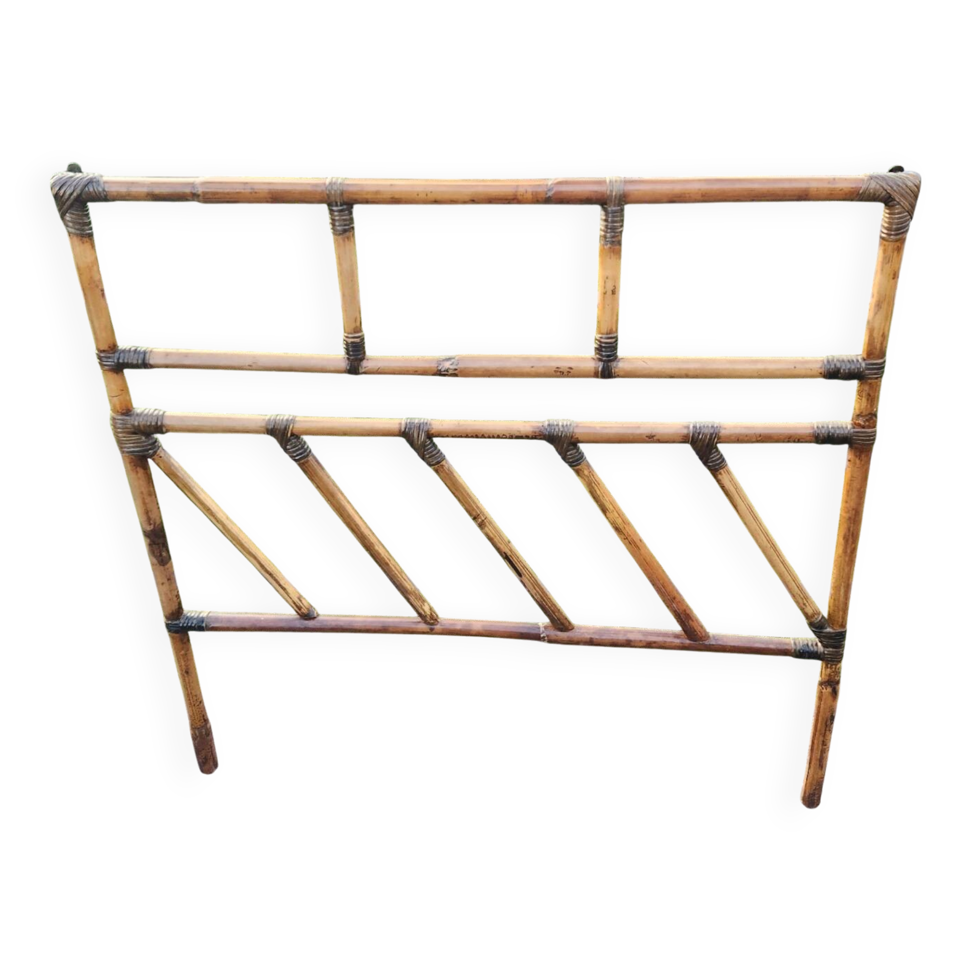 Bamboo and rattan headboard: vintage