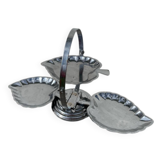 Silver leaf metal tray display