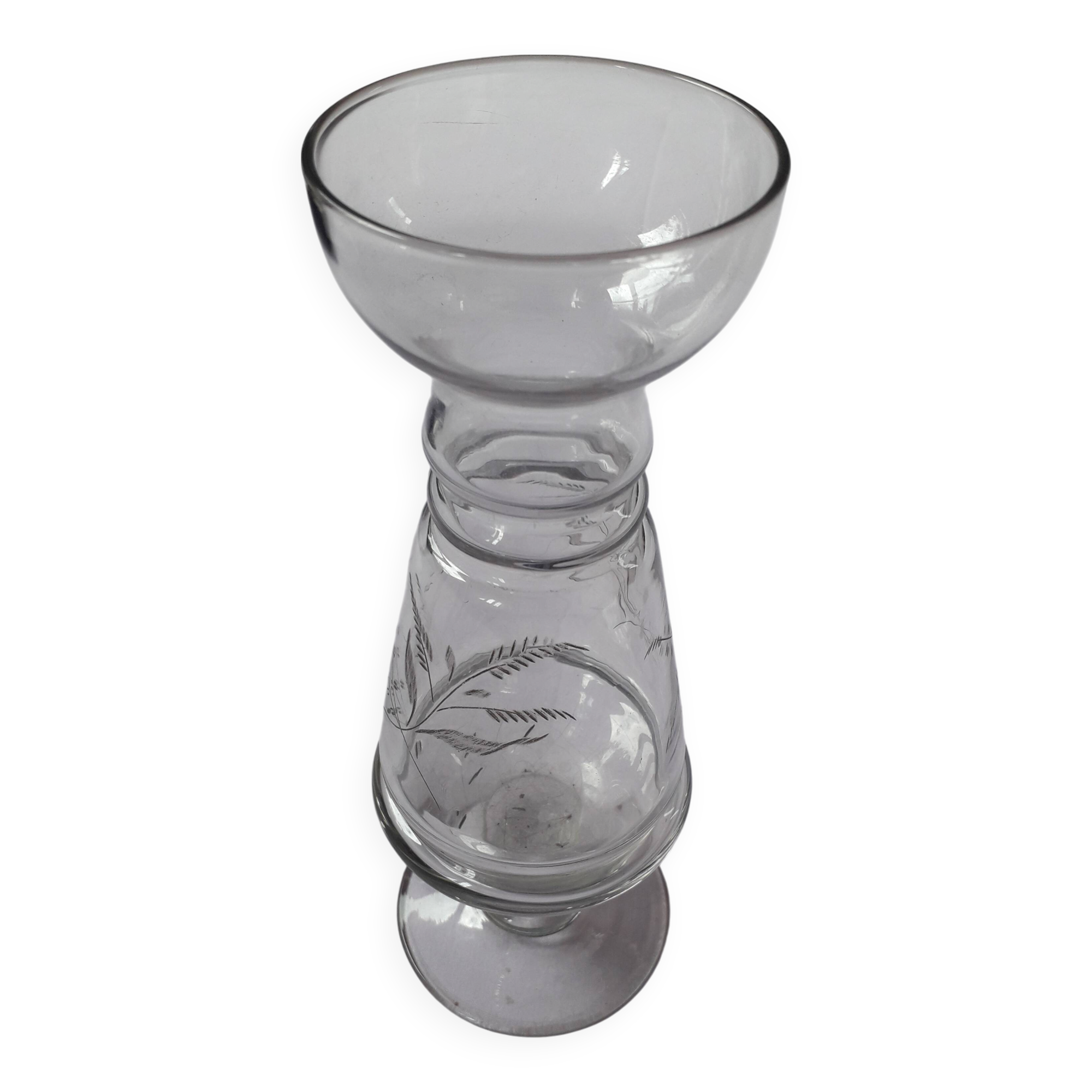 Vintage chiseled glass vase