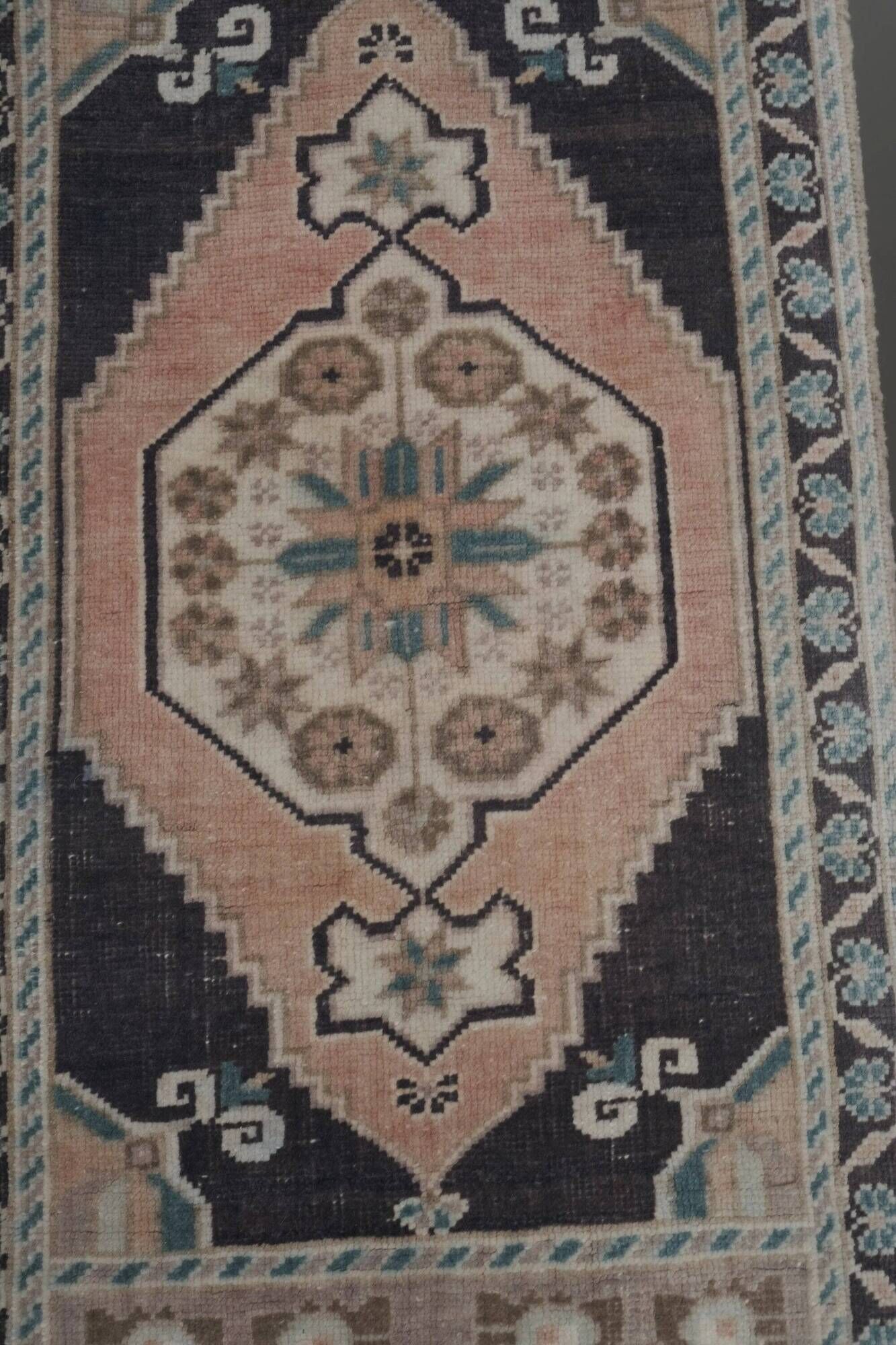 Vintage Turkish hallway rug 52x197 cm