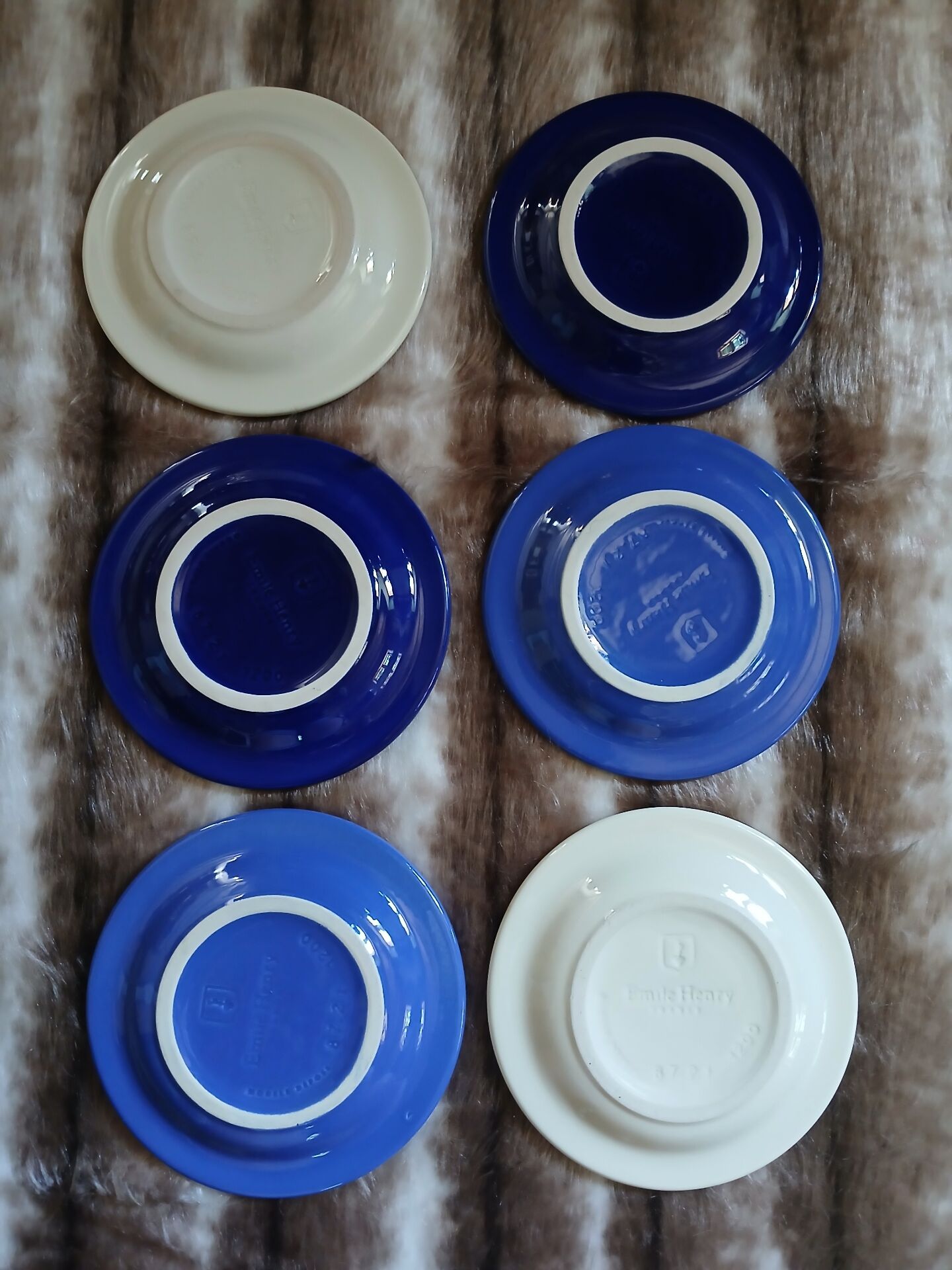 6 antique Émile Henry cups