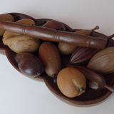 Exotic wood vintage fruit platter