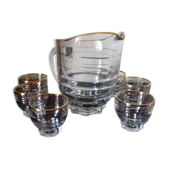 Carafe avec 6 petits verres vintage